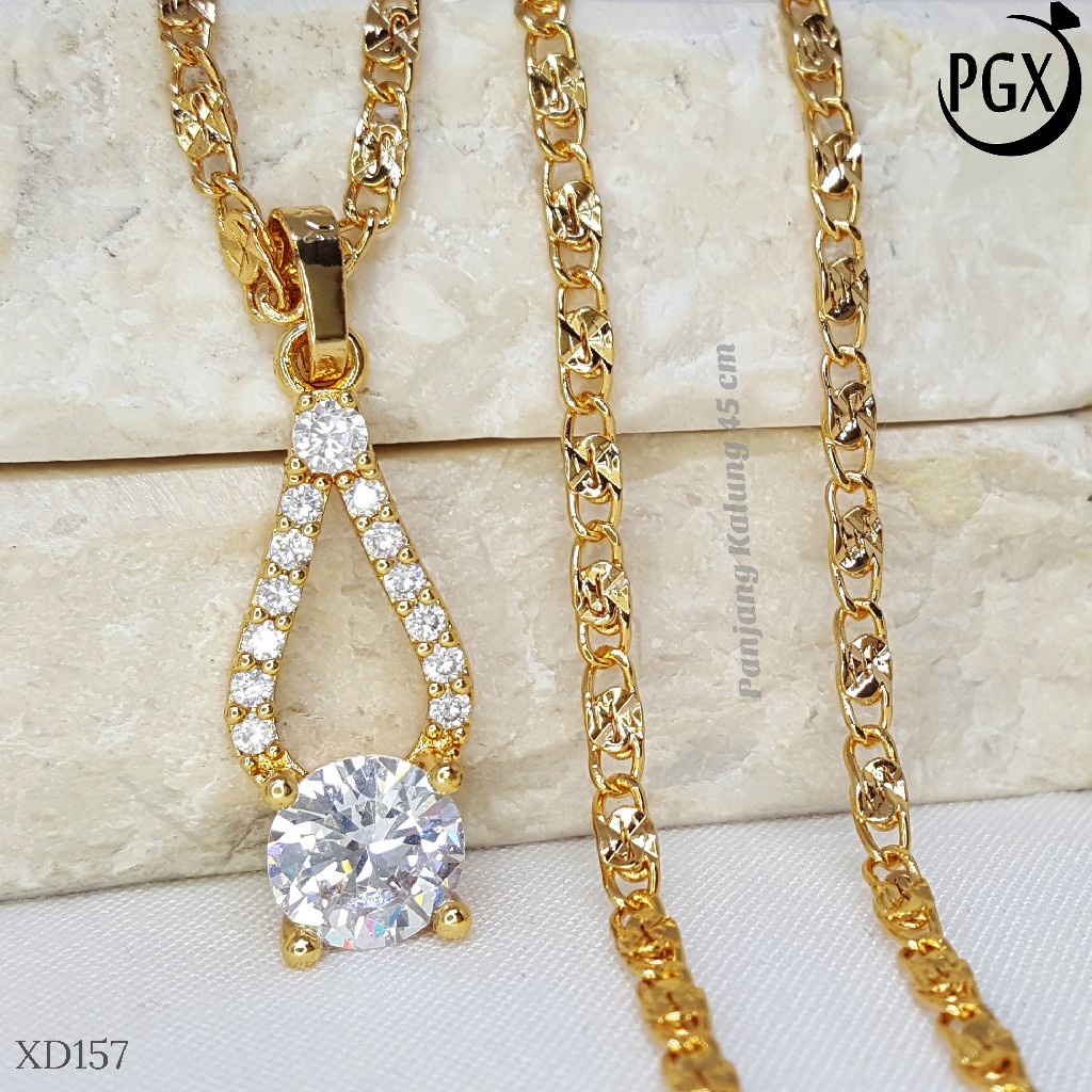 PGX Kalung Wanita Xuping Aksesoris Fashion Perhiasan Lapis Emas XD157