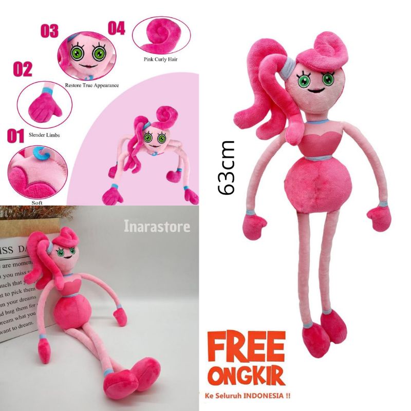 Boneka Mommy Long Legs Poppy Playtime Game Huggy Wuggy Plush Doll Mainan Boneka Anak Perempuan