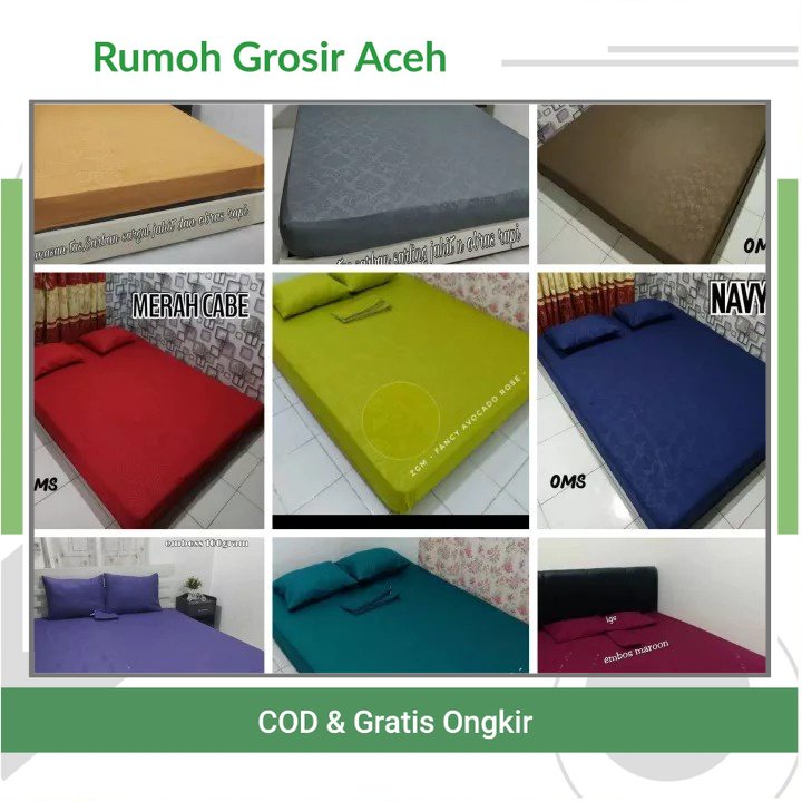 [ACEH] Sprei Tempahan Embos Polos Motif Ukuran 180x200