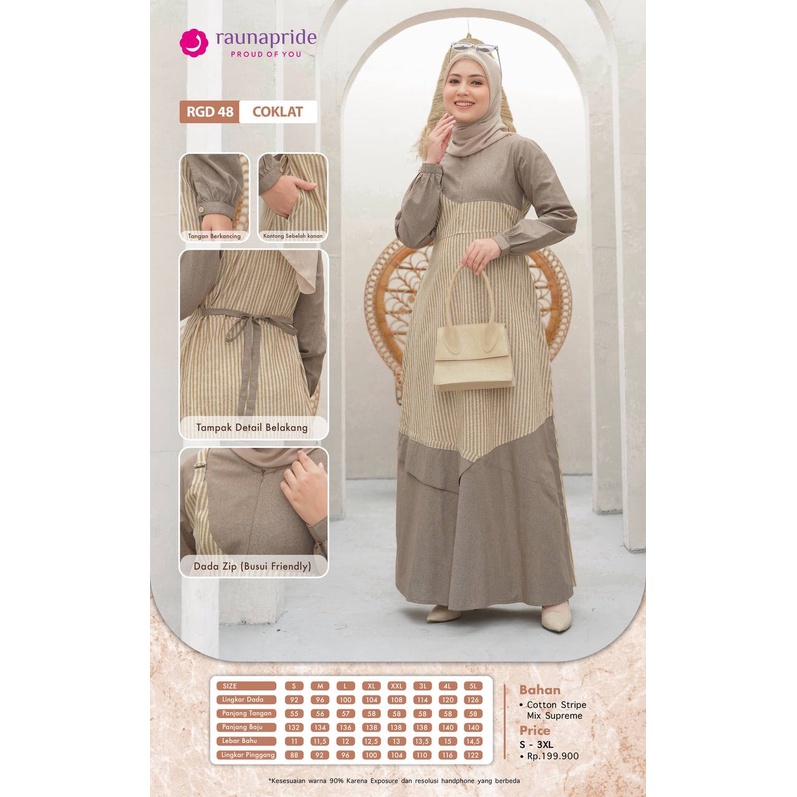 Baju  Gamis Wanita  Katun / Rauna GD -48 / Fashion Muslim