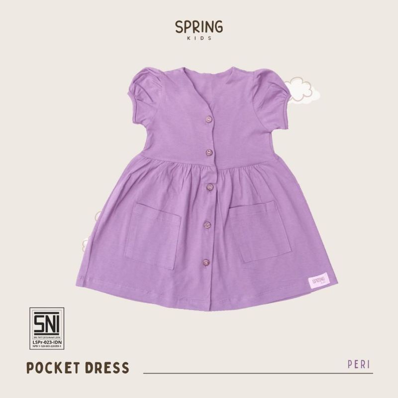 SPRING KIDS - POCKET DRESS - DRESS ANAK PEREMPUAN - DRESS ANAK - DRESS BAYI