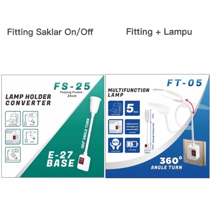 Fitting Lampu Flexible On Off E27 Fiting Lampu Tidur Kabel Fleksibel