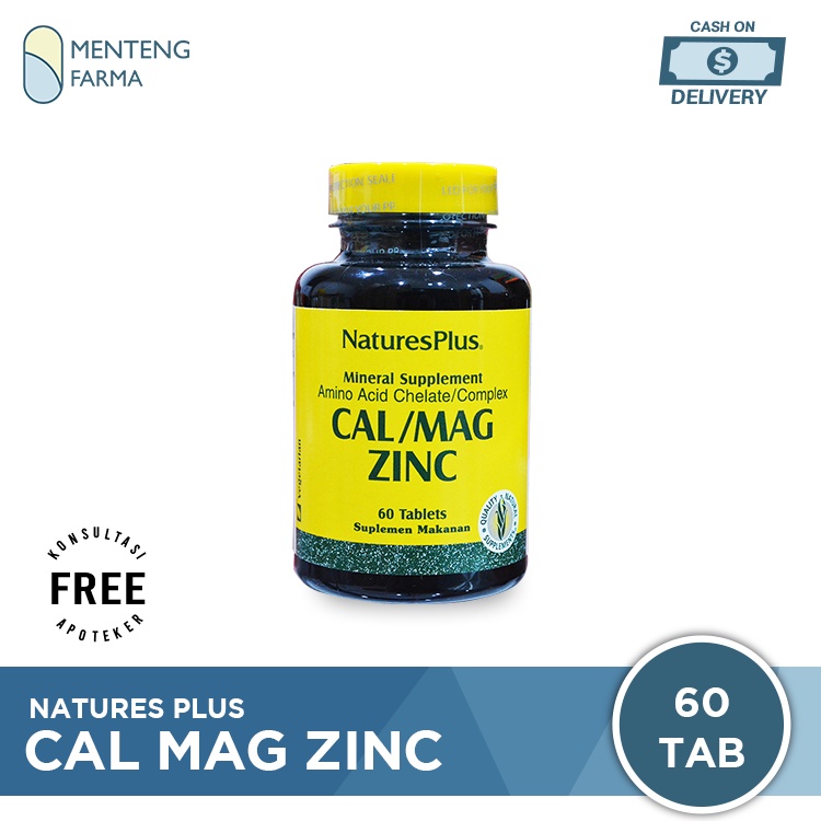 Natures Plus CAL MAG ZINC - Suplemen Kesehata Tulang, Osteoporosis