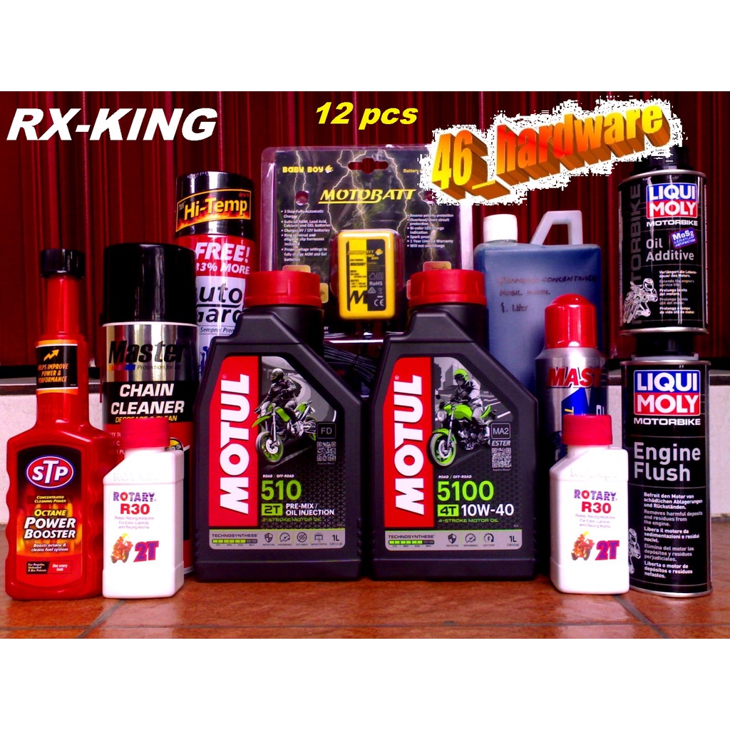 MOTUL 510 2T OLI SAMPING RX-KING 5100 10W40 LM FLUSH MOS2 STP CHARGER - 46_hardware