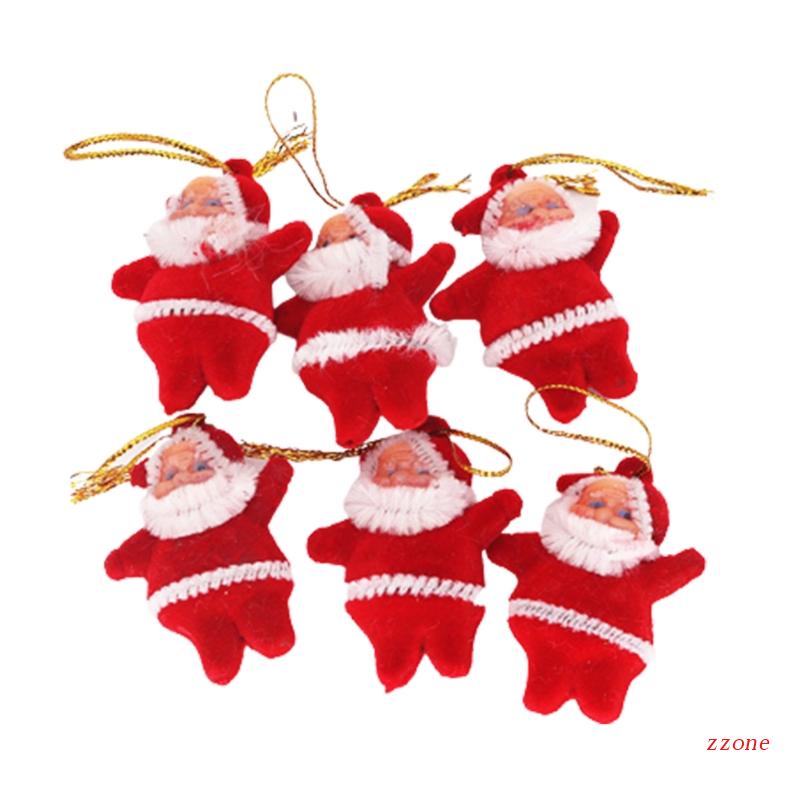 6pcs Ornamen Gantung Desain Santa Claus Untuk Dekorasi Pohon Natal