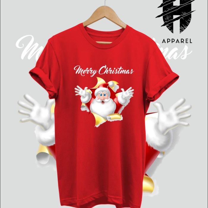 BAJU NATAL - KAOS NATAL SANTA SURPRISE- TSHIRT CHRISTMAS SANTA CLAUS