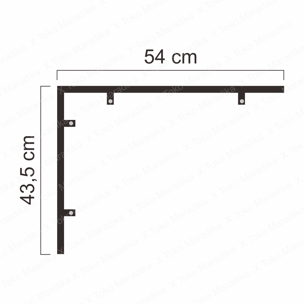 Siku Besi Untuk Plang Toko/Kantor Ukuran 43,5 CM x 54 CM