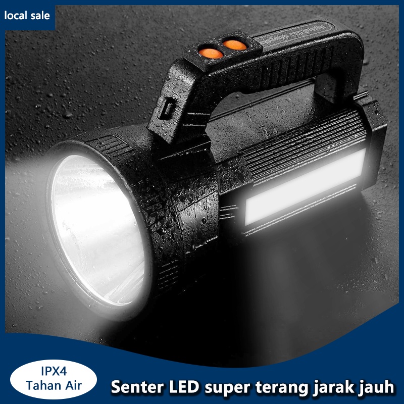 Senter LED Super Terang IPX4 Tahan air Waterproof Power Bank lampu 6000 lumen Multifungsi 45W 9600mA
