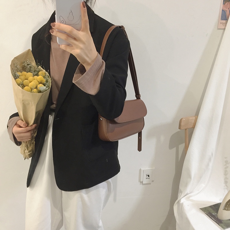 Suhao Tas Messenger Bag Wanita 2020 Baru Trendi Net Merah Tas Ketiak Tekstur Perancis Populer All-Match Ins Saddle Bag