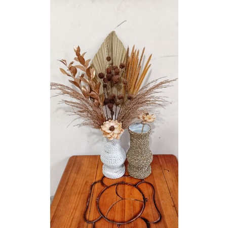 daun palem kering | paket hemat lengkap bunga kering | hiyasan meja aesthetic.