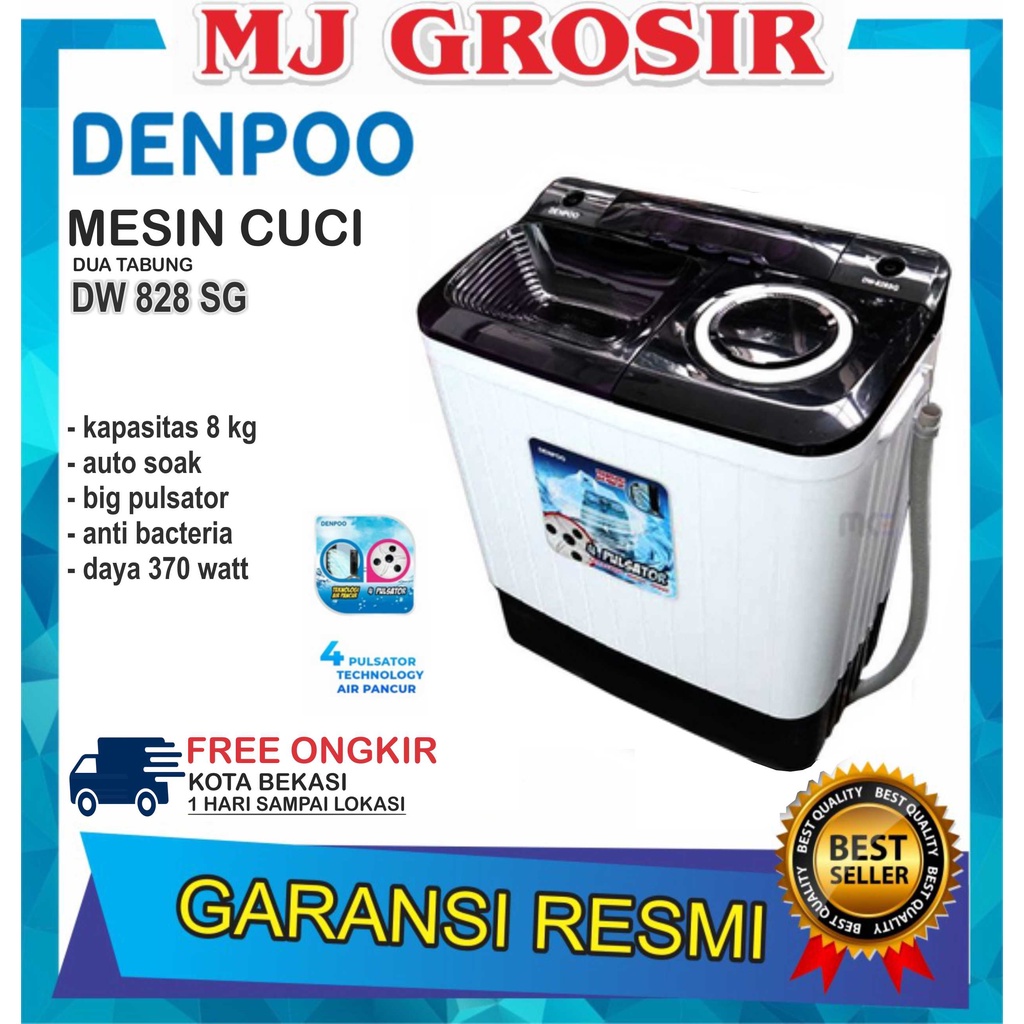 MESIN CUCI DENPOO DW 828 SG 8KG 2 TABUNG TWIN TUBE