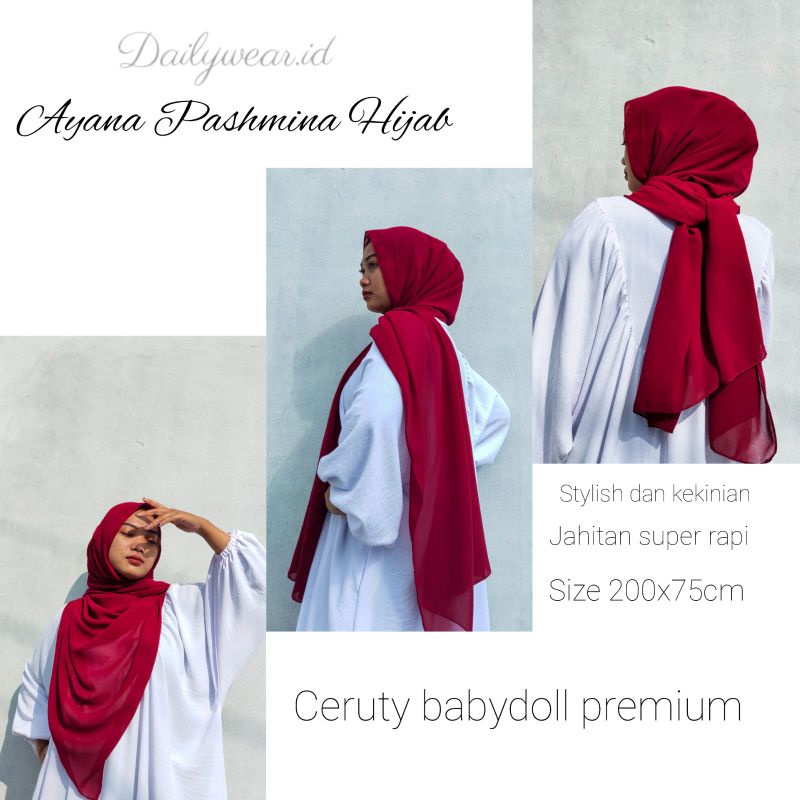 pasmina hijab jumbo ceruty babydoll / ayana pashmina hijab