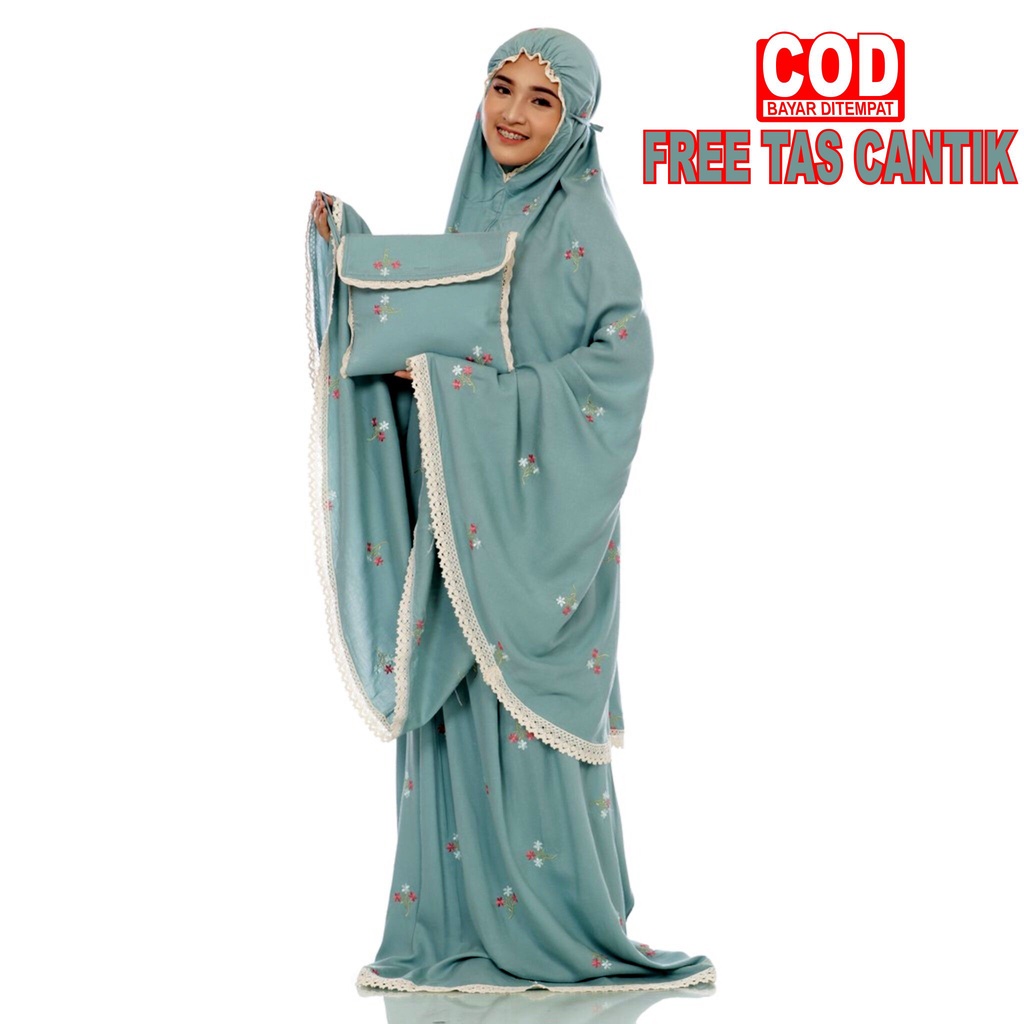 Mukena Dewasa Jumbo Bordir Vinca / Mukenah Bordir Dewasa Jumbo