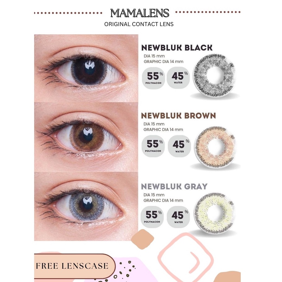 Softlens Newbluk Minus 0.50 s/d -3.00  Free Lenscase -MAMALENS