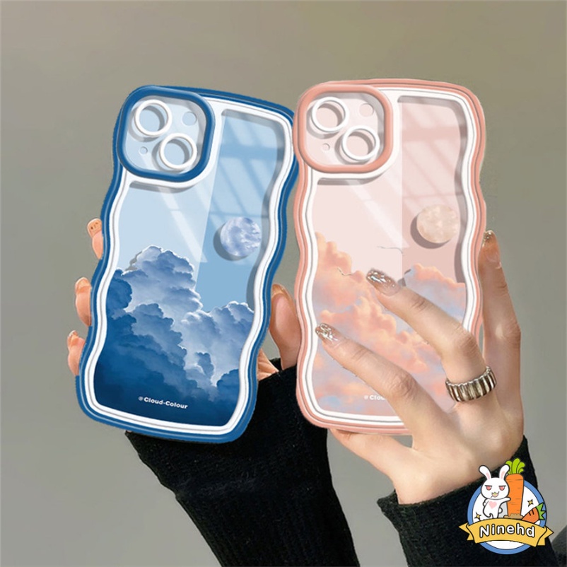 Soft Case Silikon Transparan Motif Awan Untuk iPhone 14 13 12 11 Pro Max X Xr Xs Max 8 7 6 6s Plus