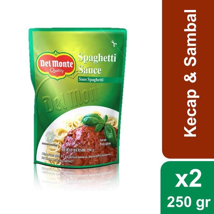 

ㅉ Delmonte Saus Spaghetti Pouch 250 gr x 2 pcs BIG SALES 2496 ♚