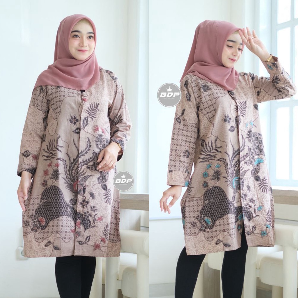 Baju Batik Wanita Modern M L XL XXL Atasan Batik Kerja Wanita Blouse Batik Kantor Seragam Batik Modern