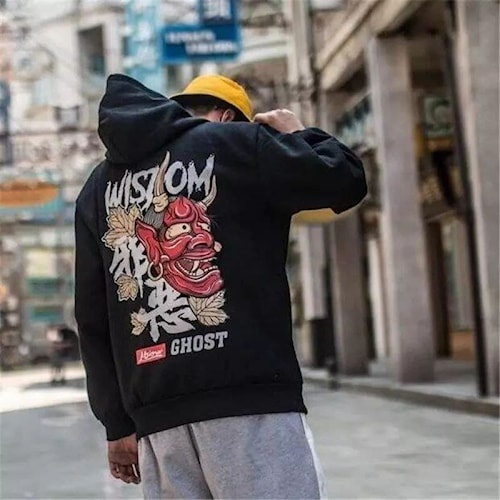 Sweater Hoodie WISDOM GHOST Jumper Pria Wanita Bahan Fleece Tebal Ukuran S M L XL XXL XXXL