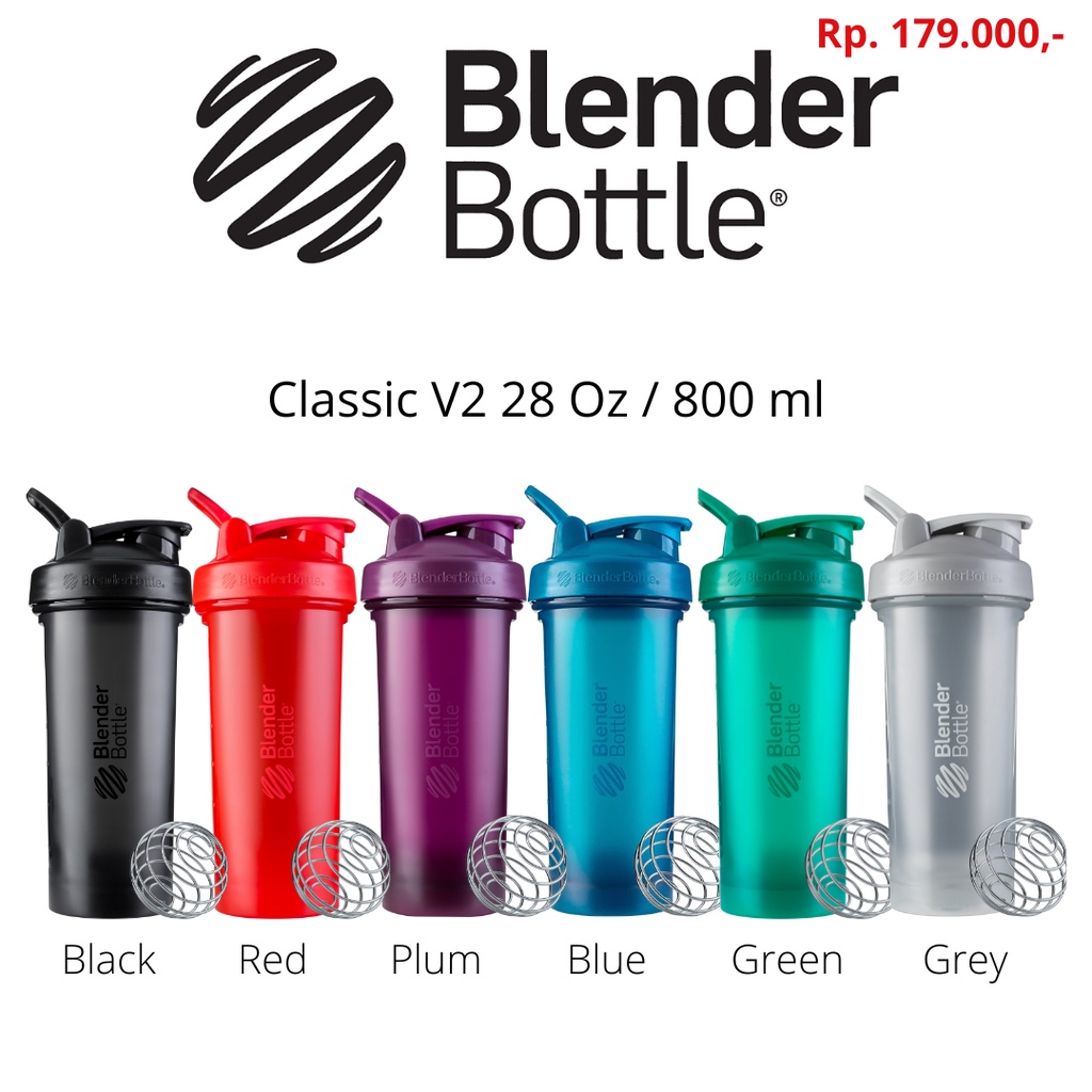 BlenderBottle Classic V2 Shaker Bottle Perfect for Protein Gym Fitness Blender Bottle