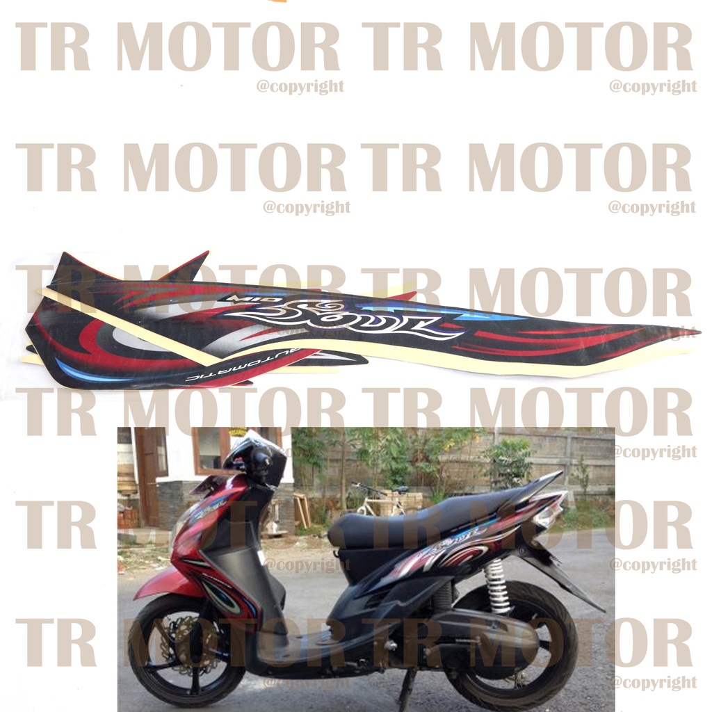 Stiker Motor Mio Soul 2008 Sticker Striping Lis Full Set Motor