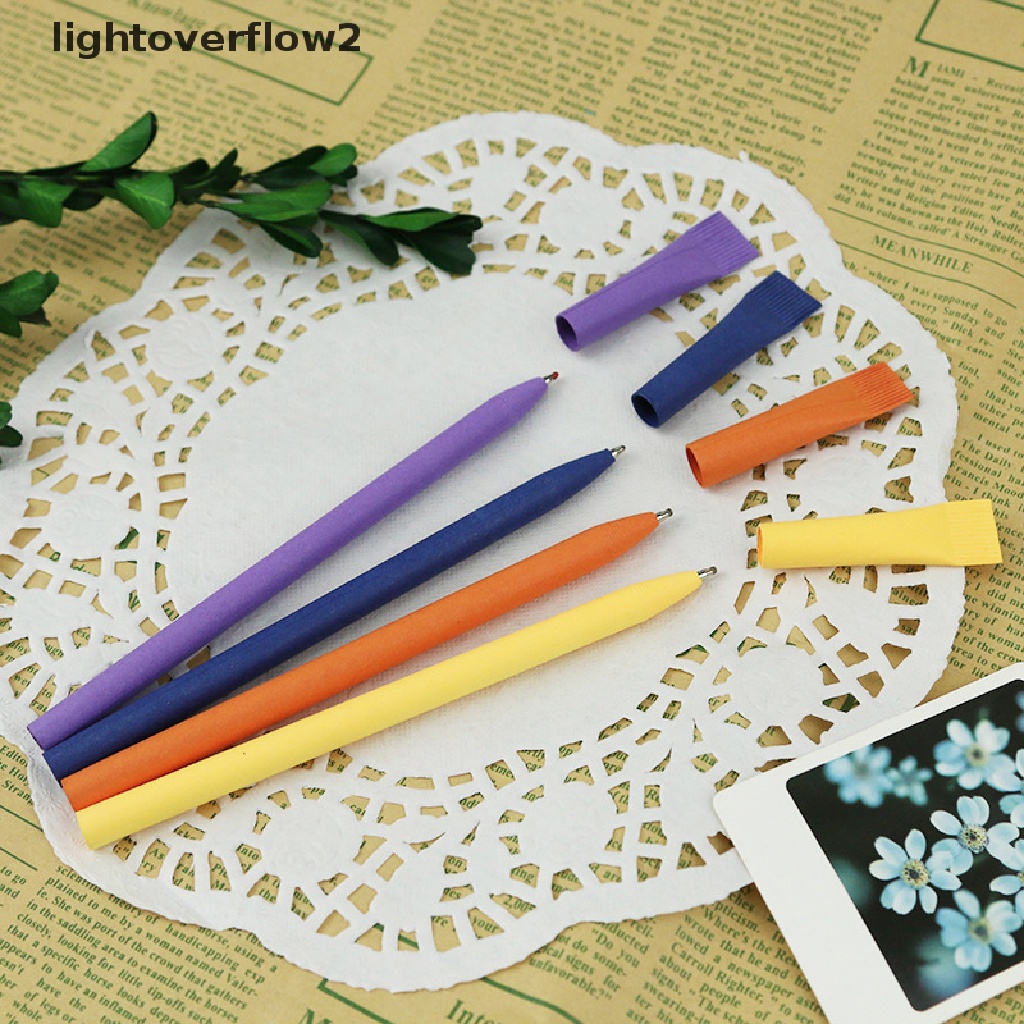 (lightoverflow2) 2pcs / Set Bolpoin Kertas Kraft Motif Kartun Natal Untuk Hadiah / Iklan