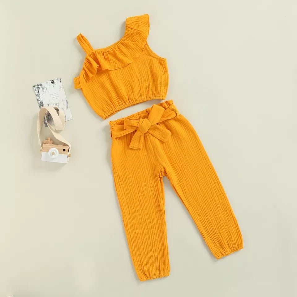 BEFAST - ZTL OOTD Setelan Anak LILUAN / SETELAN ANAK LEONA / Oneset Anak-Anak Ke Pantai / Fashion Anak Perempuan Kekinian / Setelan Anak Perempuan Model Terbaru / Set Atasan Tanktop Tali Satu+Celana Panjang / Setelan Jalan-Jalan / Pakaian Anak-Anak Trendy