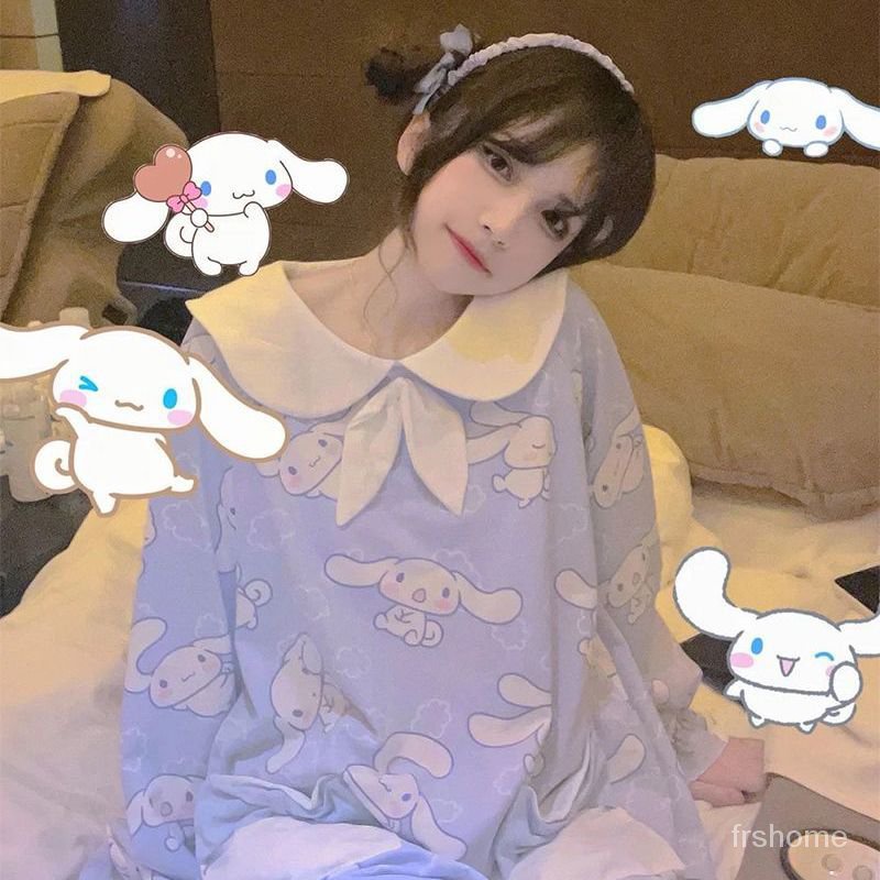 nvshiins angin lucu yugui anjing baju tidur wanita musim semi dan musim gugur lengan panjang kartun