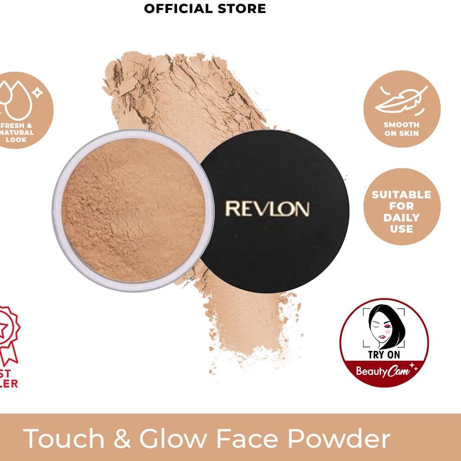 Baru NV6KK Revlon Touch &amp; Glow Face Powder 24 gram (bedak tabur lembut dan hasil natural) 65 Laris