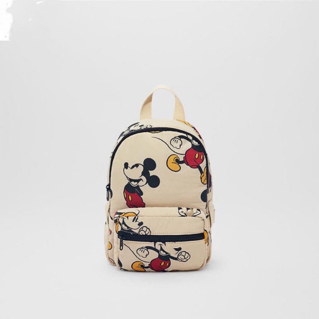 Tas Ransel Anak ZARA Mickey Cream #TA2206 / Backpack Parasut Anak Cowo / Bag Anak Laki-laki Sekolah 