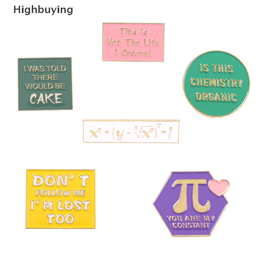 Bros Pin Enamel Desain Equation Geometris Bahan Alloy Untuk Aksesoris Pakaian Ransel Glory