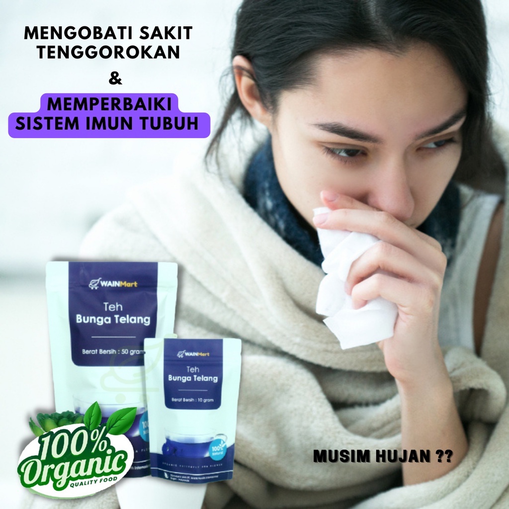 

[ 50Gram ] Obat Herbal Radang Tenggorokan Teh Celup Biru Bunga Telang Pereda Radang dan Memperbaiki Imun Tubuh Herbal Berkasiat