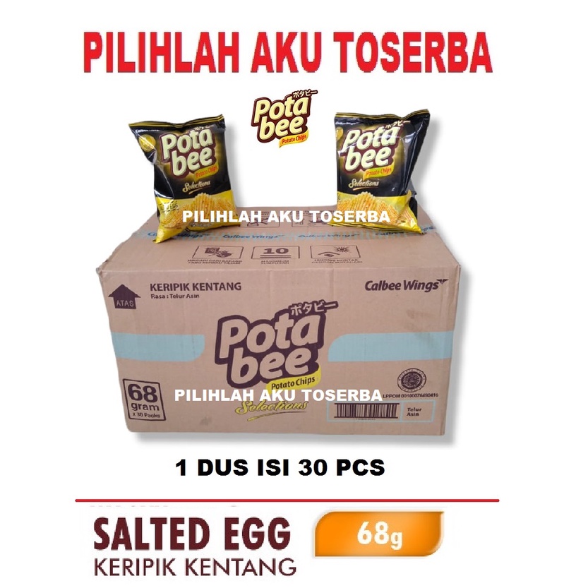 Potabee Keripik Kentang SALTED EGG - (HARGA 1 DUS ISI 30 PCS)