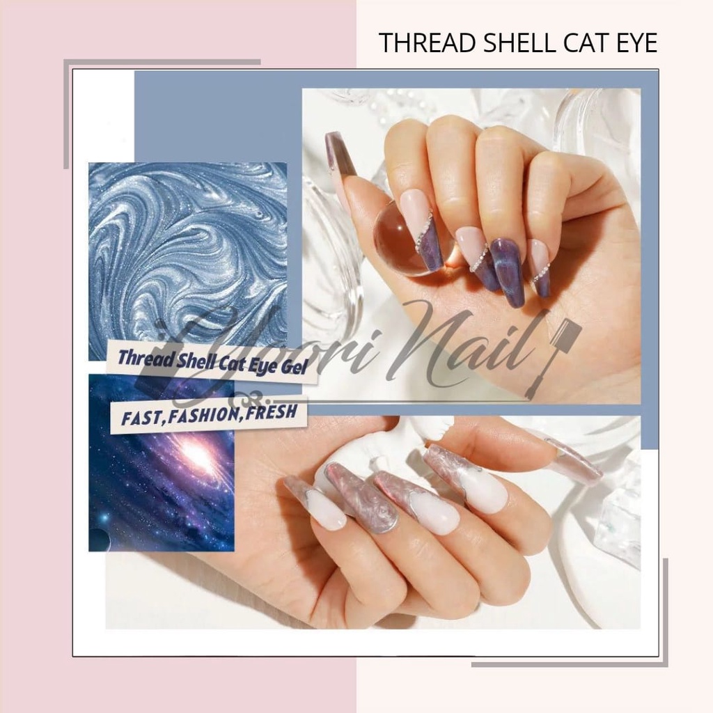 Thread shell cat eye gel  kutek cateye gel polish nail art nailart