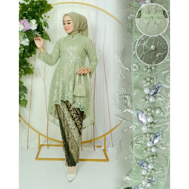 Kebaya Modern By Azurah_shop /Tunik aurora lesty kejora / Brukat Kebaya Modern / kebaya terlaris / Kebaya Wisuda / Kebaya Terbaru