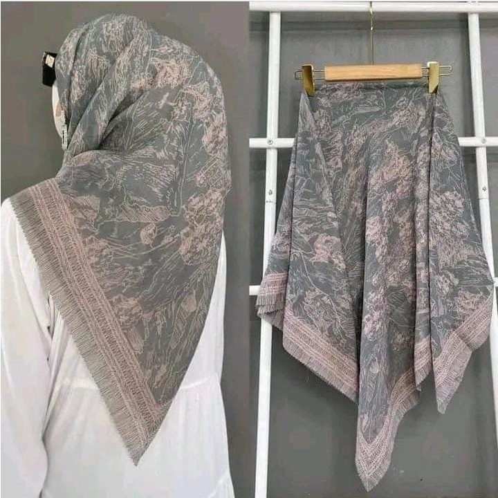 Hijab Voal Premium Motif Murah Nampol Krudungsegi Empat Motif