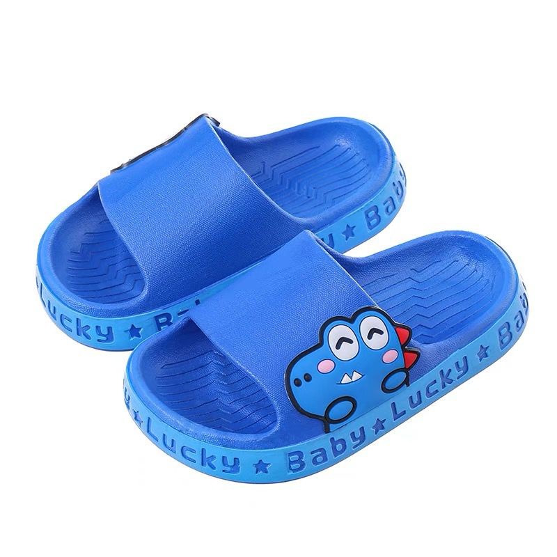 SANDAL RUMAH SLOP DINO DINOSAURUS BIRU SANDAL KAMAR KARET ANAK LAKI LAKI KARAKTER