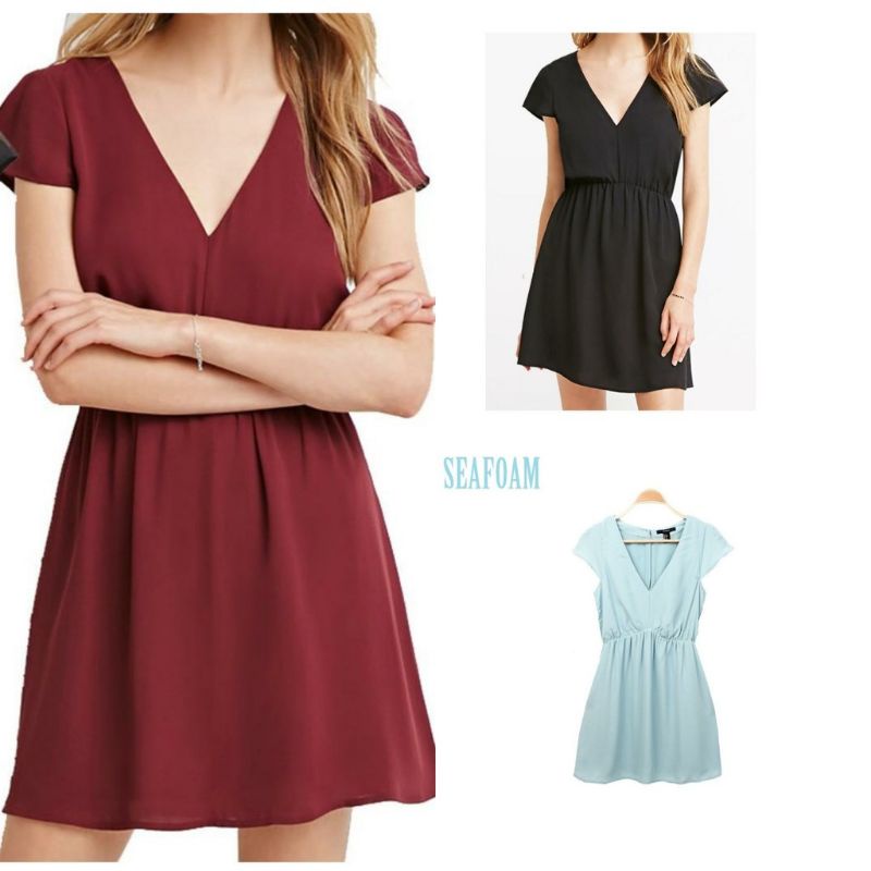 DRESS SIFON LENGAN PENDEK F21