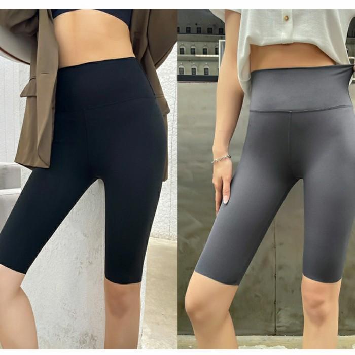 Legging Celana Legging Olahraga Wanita Basic Short Biker Pant Yoga Gym Workout
