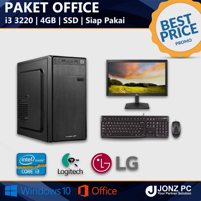 Rakitan Pc Rakitan Core I3 Paket Office Lengkap Siap Pakai