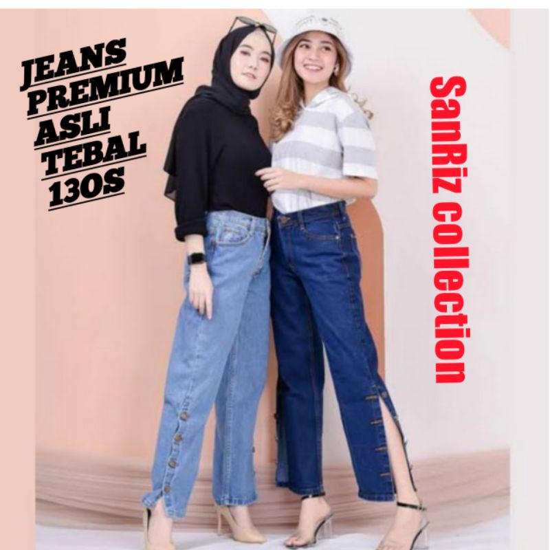 KULOT JEANS BELAH SAMPING KANCING//KULOT JEANS