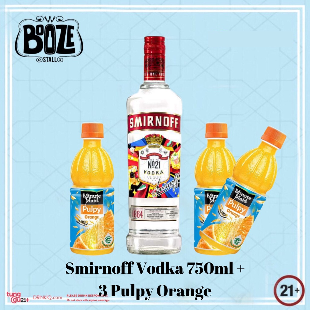 Smirnoff Vodka 750ml + 3btl Pulpy Orange