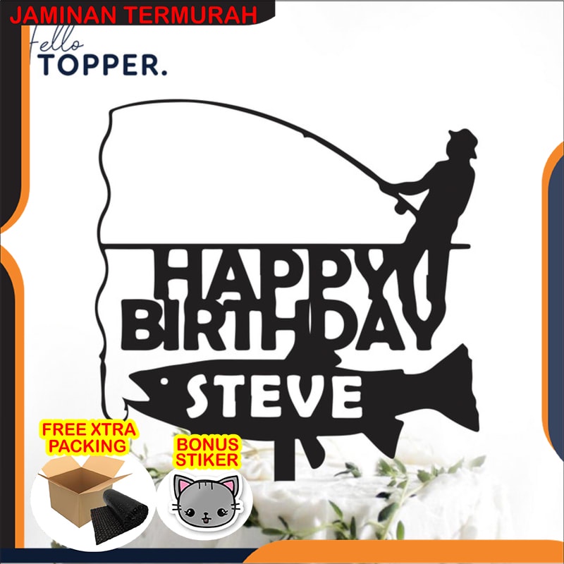 Terlaris CUSTOM CAKE TOPPER MANCING | HIASAN KUE AKRILIK | TULISAN AKRILIK - 10cm Elegan