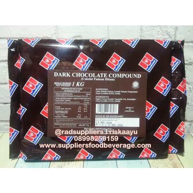 

[COD] Diamond Dark Compound Chocolate 1kg [COD]