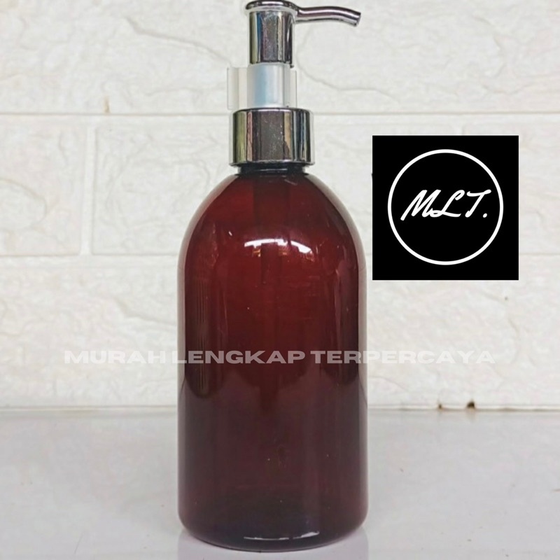 BOTOL OVAL 250ML AMBER COKLAT TUTUP CLIP OIL PUMP LOCK CLIP OIL GOLD SILVER PET SCRLET 250 ML PUMP LUXURY