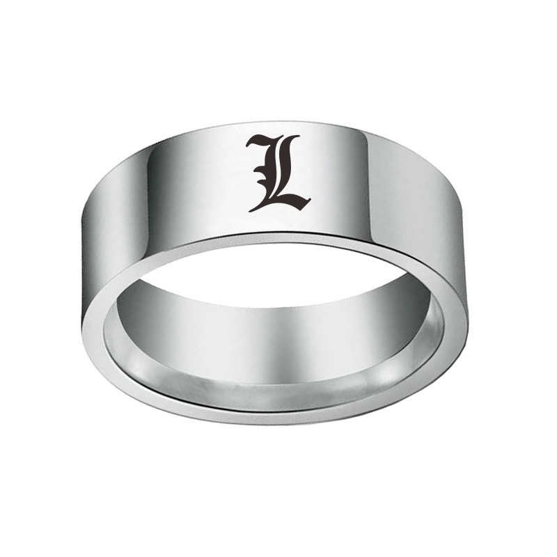 Cincin Desain Death Note Bahan Stainless Steel Untuk Pria