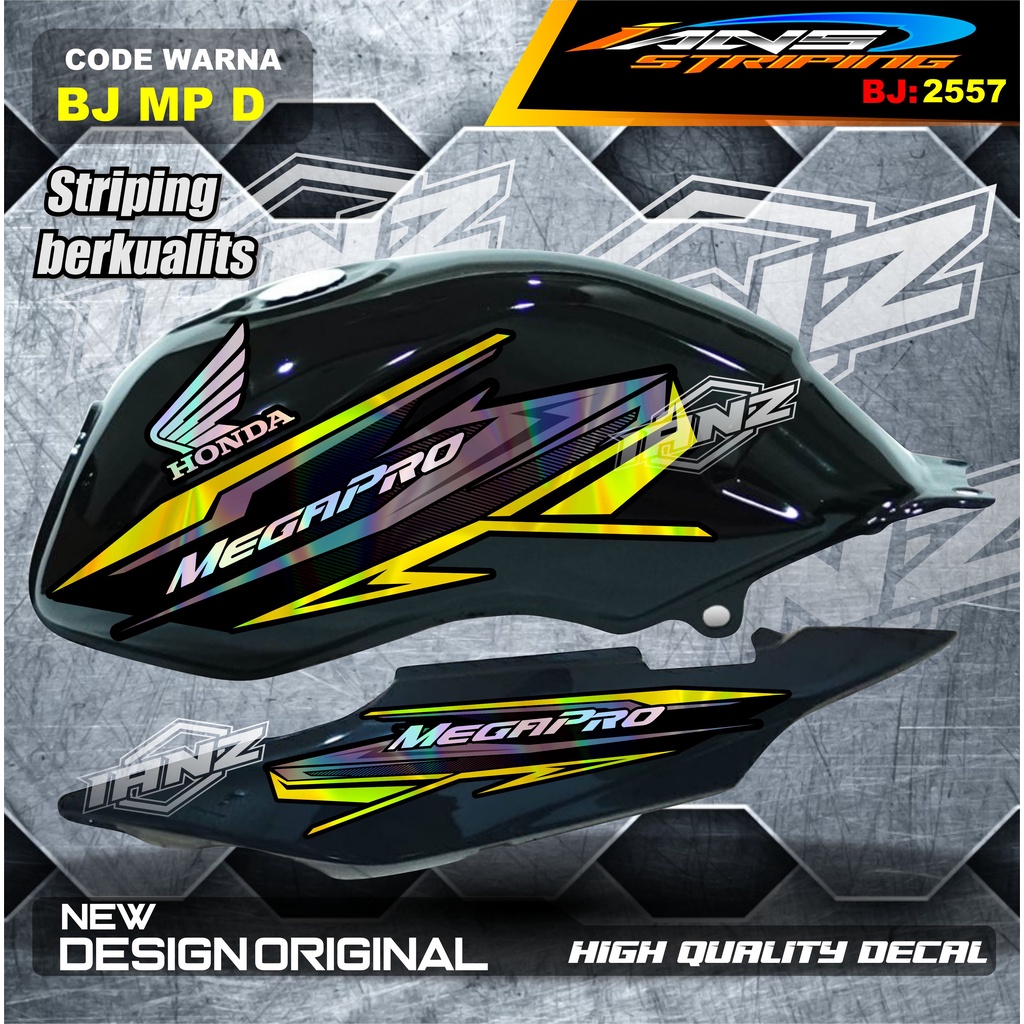 COSTUM STRIPING MEGAPRO PRIMUS VARIASI HOLOGRAM / STRIPING CUSTOM MEGAPRO / STIKER LIS STRIPING MP TERMURAH