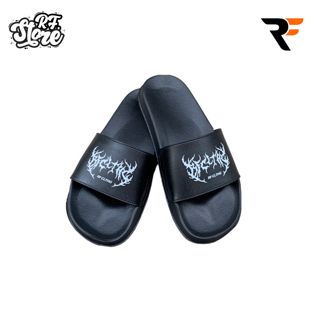 RF CLTHG SANDAL SLIDE RF CLTHG ORIGINAL TERBARU SENDAL SLOP HITAM TANPA LEM SANDAL SLOP PRIA DAN WANITA KEREN TERBARU SANDAL SLIP ON TERBARU SANDAL SLIDE MATERNAL DISASTER SANDAL SLOP FINETIC