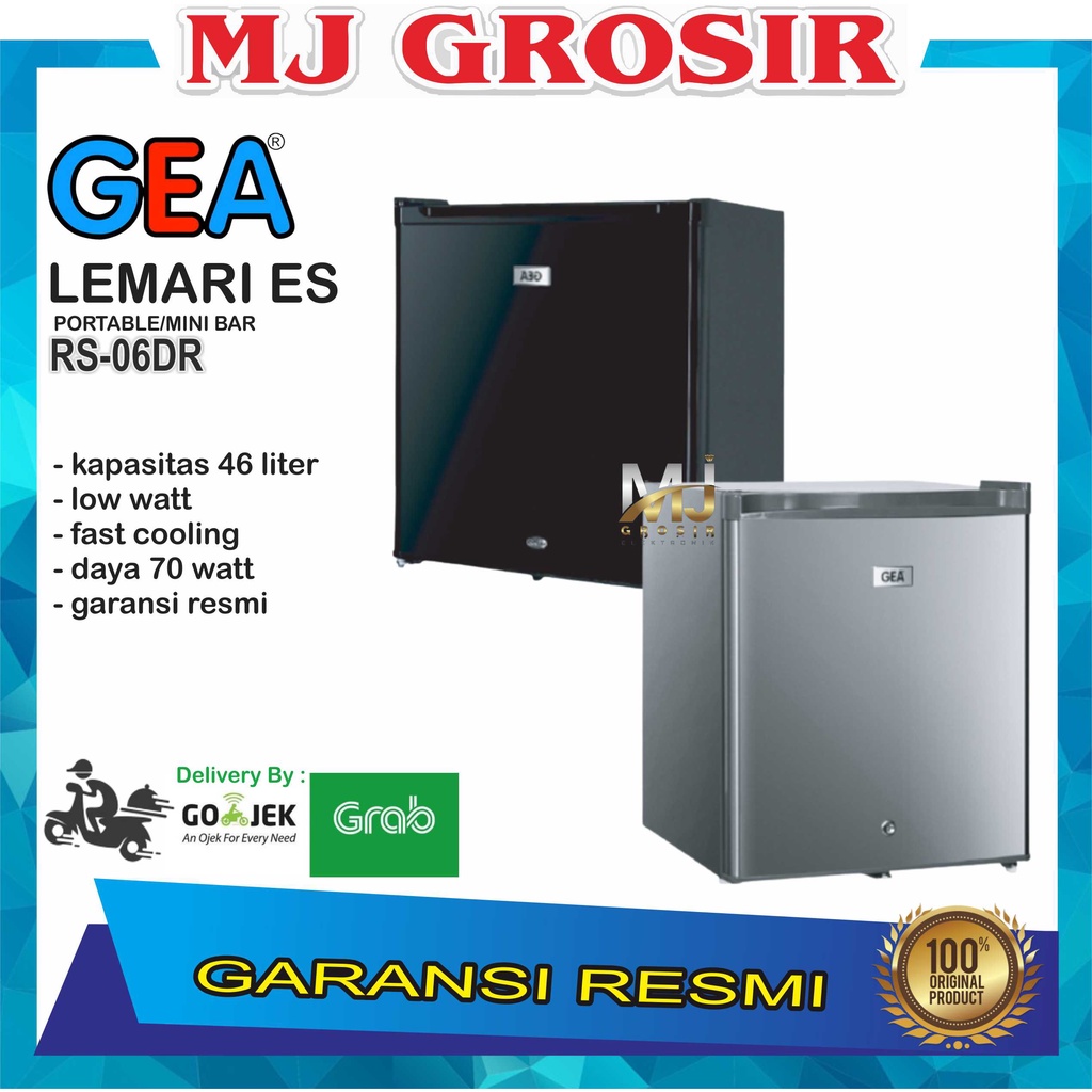 GEA MINI BAR RS06D RS 06 DR KULKAS PORTABLE PORTABEL 50L LOW WATT