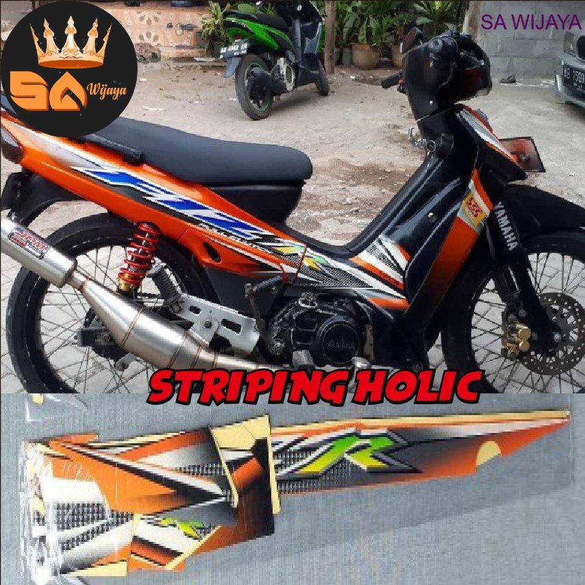 STICKER STRIPING LIS STANDAR ORI FIZR FIZ R 2004 WARNA OREN ORANGE