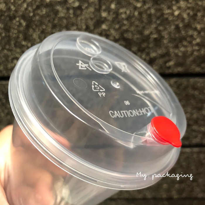 PP Cup Injection + tutup + stopper 500set -  Gelas Plastik ukuran 14oz / 14Oz / 400ml FORE